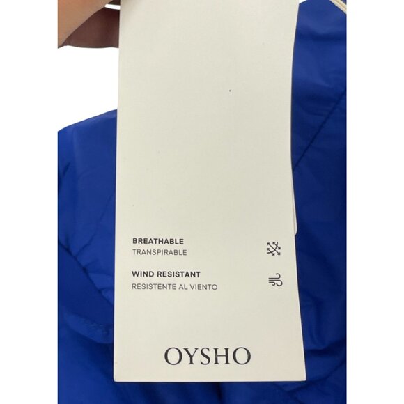 Oysho Womens Puffer Vest Medium M Blue Full Zip Wind Resistant 1672/332 NWT - Picture 3 of 16